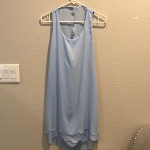 Light Blue Scalloped Dress